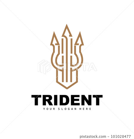 Trident Logo, Vector Magic Spear of Poseidon Neptune, Triton King Design, Template Icon Brand Illustration Trident Logo, Vector Magic Spear of Poseidon Neptune, Triton King Design, Template Icon Brand Illustration 101028477
