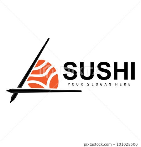 Sushi Logo, Japanese Food Sushi Seafood Vector, Japanese Cuisine Product Brand Design, Template Icon 101028500