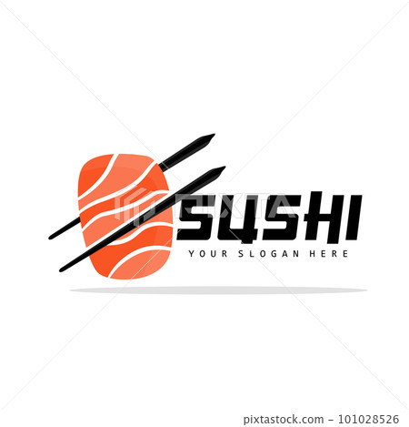 Sushi Logo, Japanese Food Sushi Seafood Vector, Japanese Cuisine Product Brand Design, Template Icon 101028526