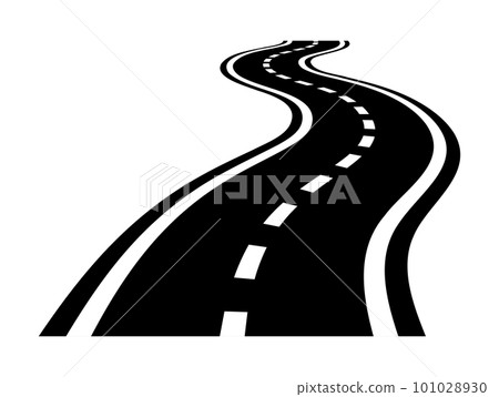 curved road silhouette curved road silhouette 101028930