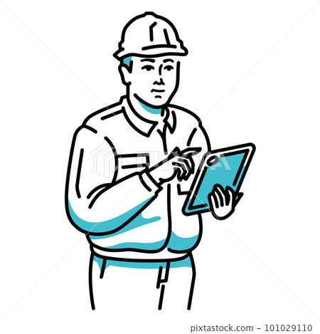 Male worker with a tablet terminal 101029110