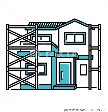 Two-story house under construction 101029332