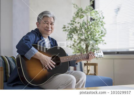 senior man with guitar senior man with guitar 101029937