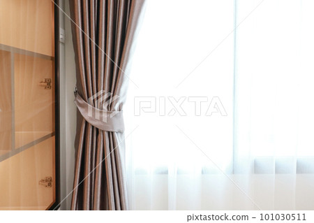 Rope curtain, gray curtain With white light curtain 101030511