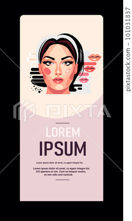 beauty woman with perfect makeup beautiful professional make-up salon make up fashion concept vertical 101031837