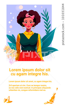 beautiful african american woman young girl posing in casual clothes mothers day card template portrait 101031844