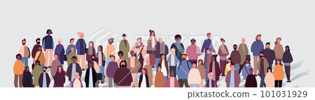 multiethnic people group mix race men women crowd in casual clothes standing together diversity multiculturalism multiethnic people group mix race men women crowd in casual clothes standing together diversity multiculturalism 101031929
