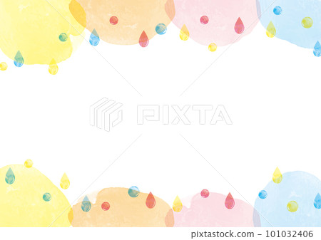水彩彩雨彩雲框 101032406