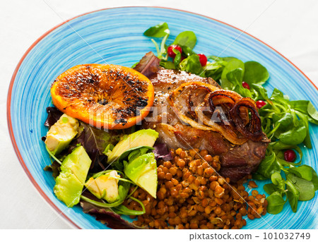 Pork chop with vegetables 101032749