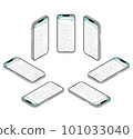 White smartphone isometric illustration set 08-08_mail order site 101033040