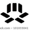 Black smartphone isometric illustration set 08-01_power off 101033041