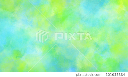 Pale watercolor background material in yellowish green and light blue. Pale watercolor background material in yellowish green and light blue. 101033884