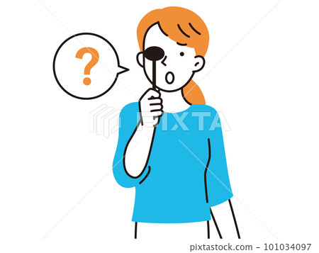A young woman suffering from an eye test A young woman suffering from an eye test 101034097
