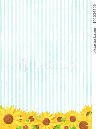 Background material of sunflowers and light blue stripes inspired by summer 101034206