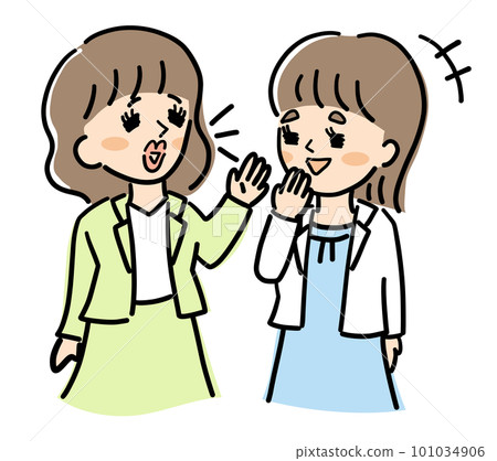 Women talking with a smile 101034906