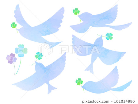 blue bird little bird silhouette clover 101034990