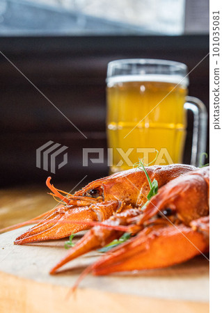 River boiled crayfish. Red cooked crayfish. Plate with crayfish. River boiled crayfish. Red cooked crayfish. Plate with crayfish. 101035081