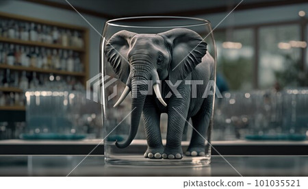 Elephant in a china shop created with generative AI technology. High quality illustration Elephant in a china shop created with generative AI technology. High quality illustration 101035521