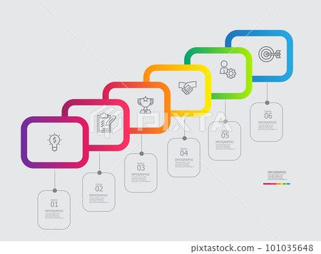 horizontal steps timeline infographic element report background 101035648