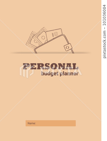 Cover of the personal monthly budget planner, vector illustration 101036084