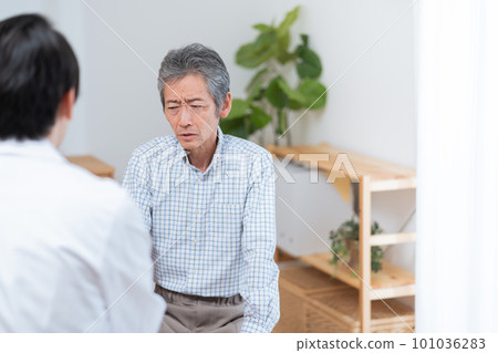 Elderly patient talking to a doctor Elderly patient talking to a doctor 101036283