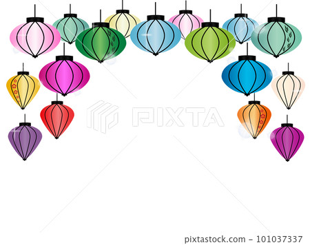 五顏六色的燈籠框架 101037337