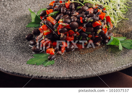 red kidney bean salad with red bell pepper red kidney bean salad with red bell pepper 101037537