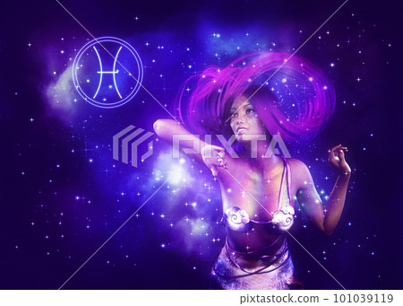 Space mermaid as Pisces 101039119