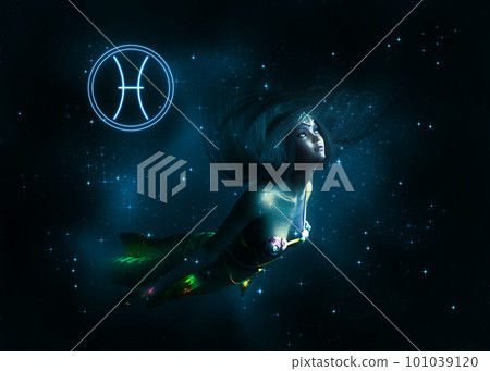 Space mermaid as Pisces 101039120