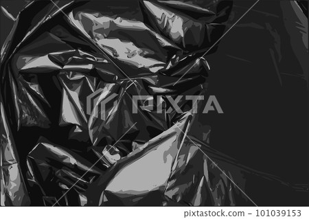 Crumpled Garbage Bag Texture Background, Wrinkled Trash Package Pattern, Used Plastic Bin Bags Mockup Crumpled Garbage Bag Texture Background, Wrinkled Trash Package Pattern, Used Plastic Bin Bags Mockup 101039153