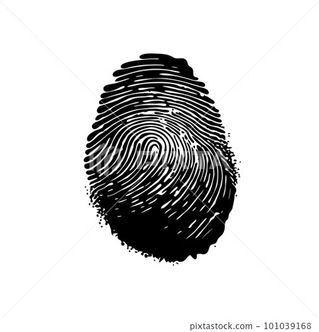 Fingerprint Icon, Finger Print Identity Symbol, Grunge Thumbprint Sign, Fingerprint, ID Vector Illustration 101039168