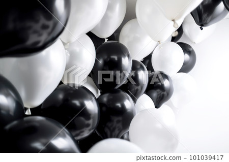Black and white balloon on white background with copy space. 101039417
