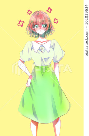 一個有穆卡標記的憤怒女人 101039634