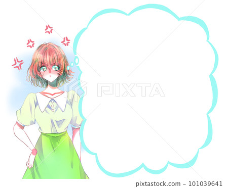 憤怒的女人惱怒的馬克講話泡泡 憤怒的女人惱怒的馬克講話泡泡 101039641