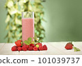 smoothie of berries on the table in the garden 101039737