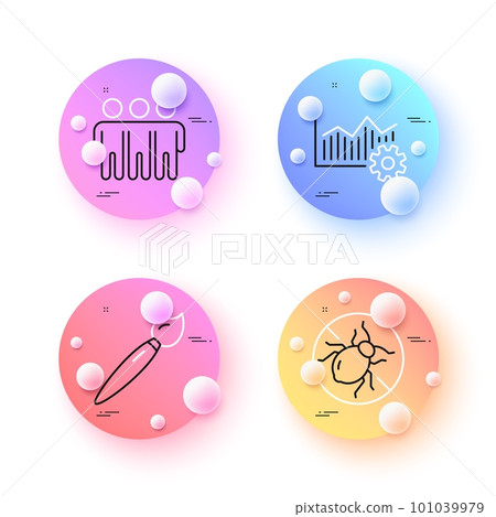 Operational excellence, Friendship and Bed bugs minimal line icons. 3d spheres or balls buttons. Brush icons. For web, application, printing. Corporate business, Trust friends, Hypoallergenic. Vector Operational excellence, Friendship and Bed bugs minimal line icons. 3d spheres or balls buttons. Brush icons. For web, application, printing. Corporate business, Trust friends, Hypoallergenic. Vector 101039979