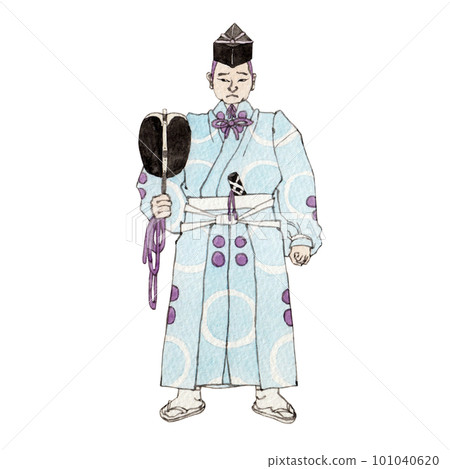 Referee sumo wrestling watercolor ukiyo-e style illustration 101040620