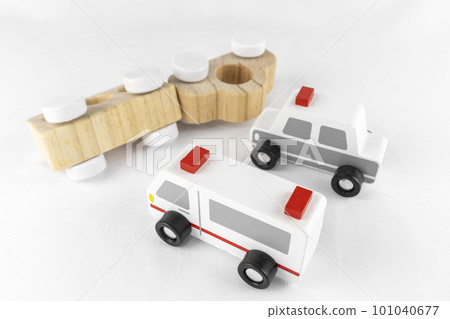 Multiple toy vehicles. image of traffic accident 101040677