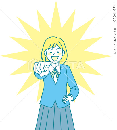 初中生指點_制服少女指前_帶底色 101041674