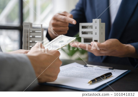 home loan officer working and analysing with new project of accounting finance, Idea presentation and meeting strategy plan of financial business investment. 101041832