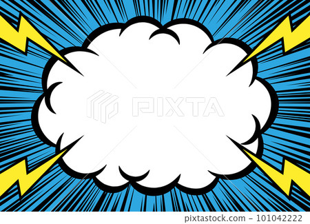 Cloud-shaped frame and lightning background material American comic style 101042222