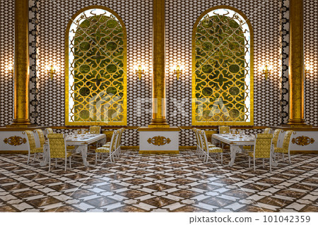 3D rendering of the hall in a classic style. Classic interior 3D rendering of the hall in a classic style. Classic interior 101042359