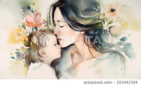 Mothers Day concept with mother and her child Mothers Day concept with mother and her child 101042504