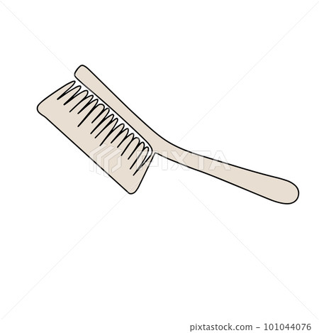 Cleaning brush icon, contour vector icon Web icon is a simple vector thin line icon. Brush with one continuous line 101044076
