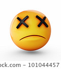 3D Rendering dead emoji isolated on white background 101044457