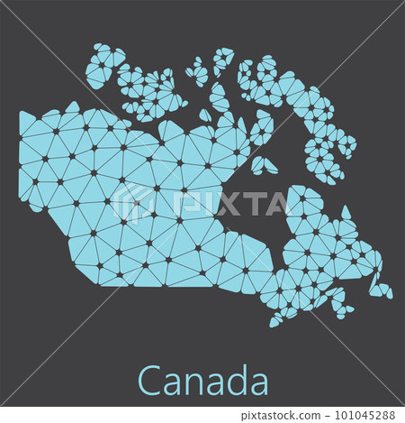 Vector low polygonal Canada map. Vector low polygonal Canada map. 101045288