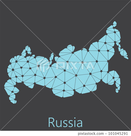 Vector low polygonal Russia map. 101045291