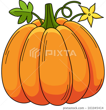 Pumpkin Vegetable Cartoon Colored Clipart 101045414