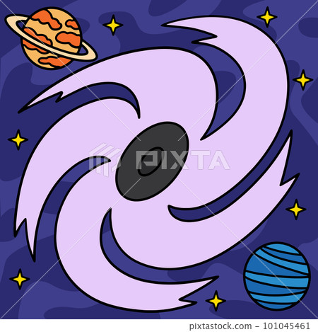 Black Hole Colored Cartoon Illustration 101045461
