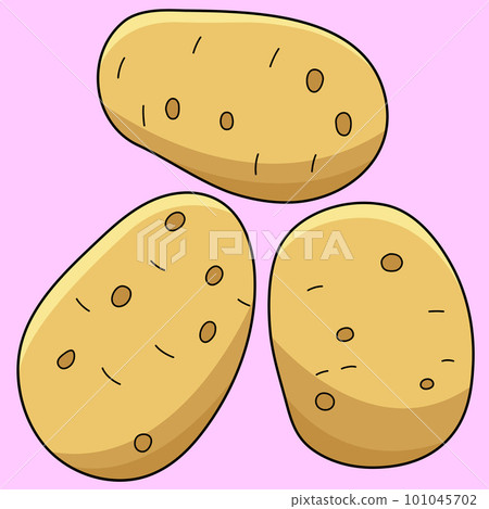Potato Vegetable Colored Cartoon Illustration 101045702